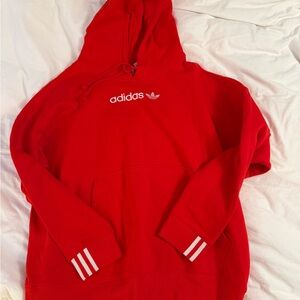 adidas Bright Red/Orange Trefoil Pullover Hoodie